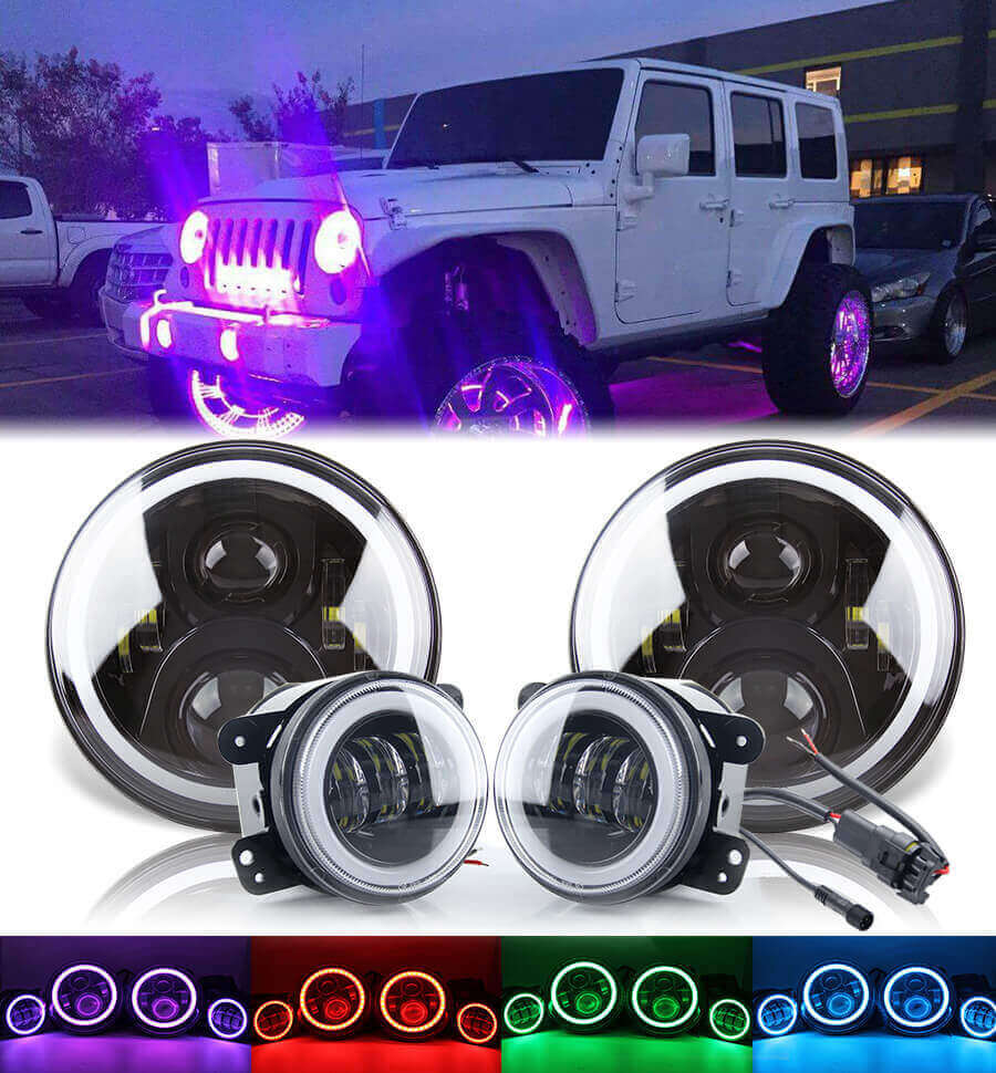 Dancing Color Halo Ring Headlight And Foglight Kit Jg-jt02 From From 