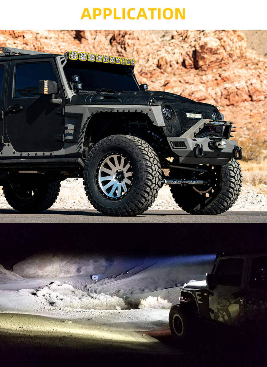 Car Roof Mounted Light Bar System with Square Spotlights 96954Z from